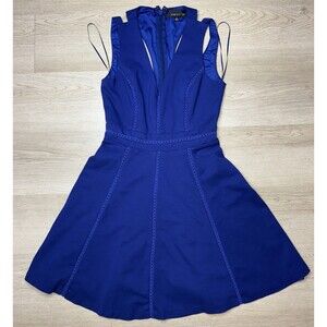 Adelyn Rae Royal Blue V-Neck Sleeveless Lined Dress Women's Size S
